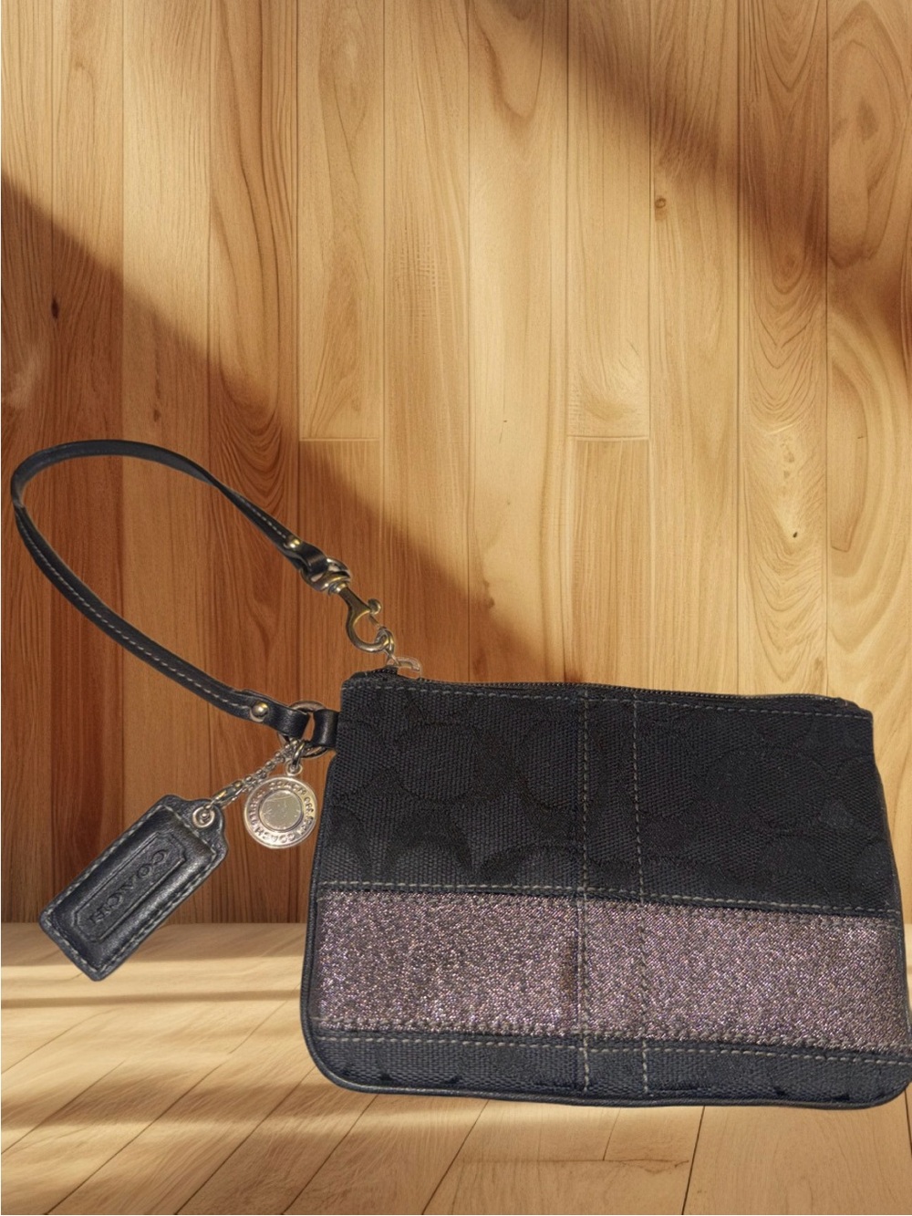 Coach Legacy Signature Stripe Wristlet
